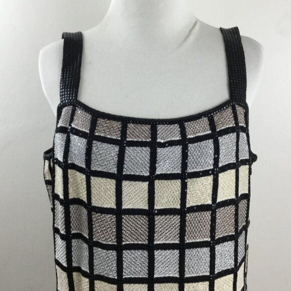 St. John Sequin/Metallic Paillettes Tank Top m - Picture 3 of 9